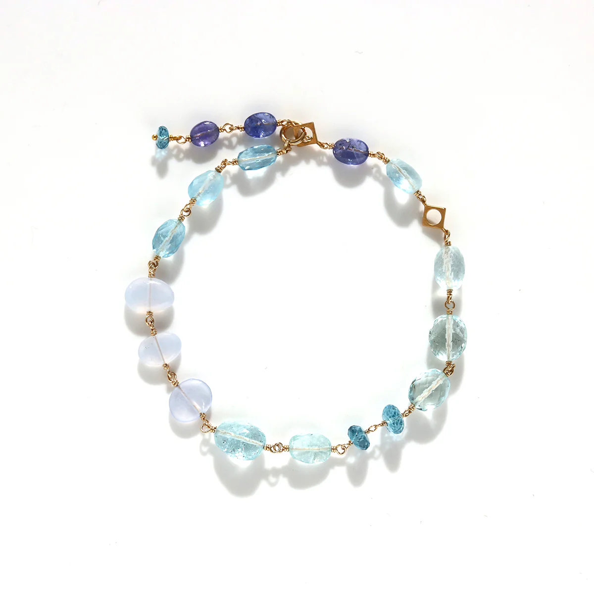 luxe Essence ブレスレット アクアマリン＆ブルーカルセドニー